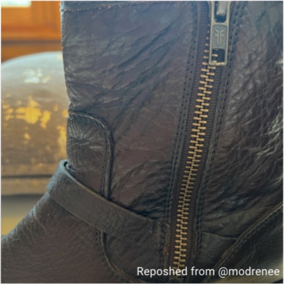 Frye Lynn Leather Booties size 7.5 dark brown - Picture 9 of 10